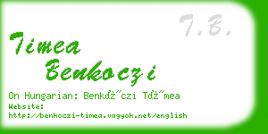 timea benkoczi business card